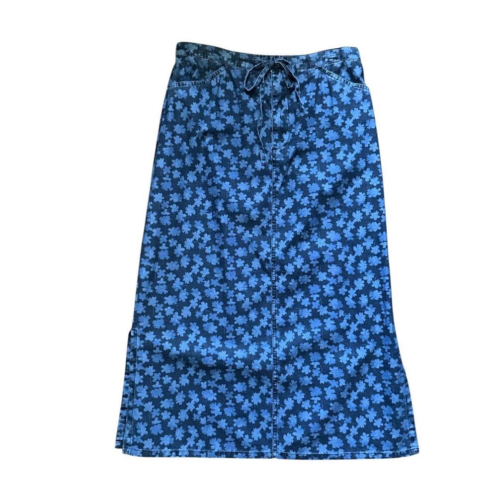 Faded Glory Floral Denim Skirt: Y2K, 2000s